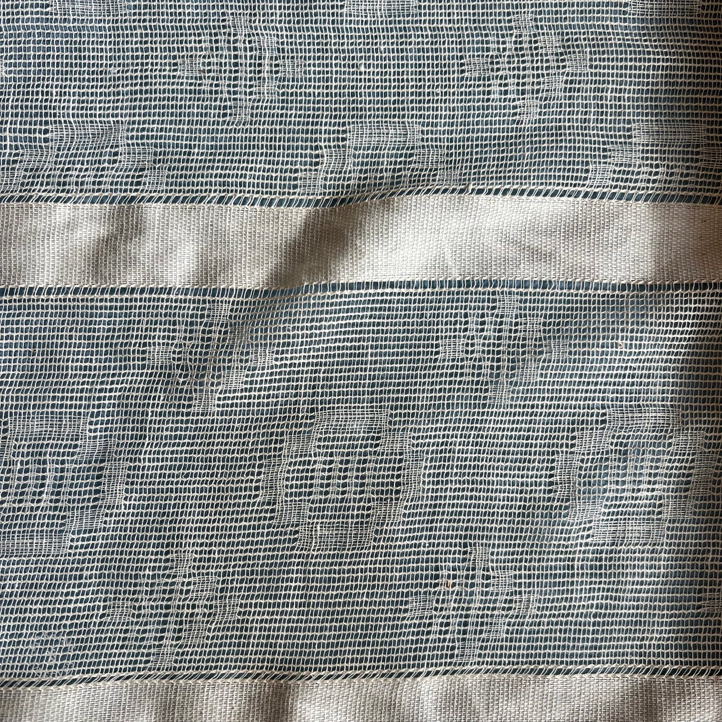 14m Antique linen openwork insertion panel — Belgian drawn-thread textile