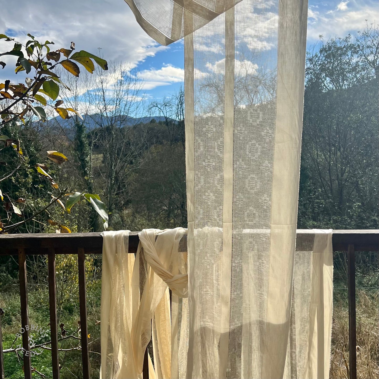 14m Antique linen openwork insertion panel — Belgian drawn-thread textile