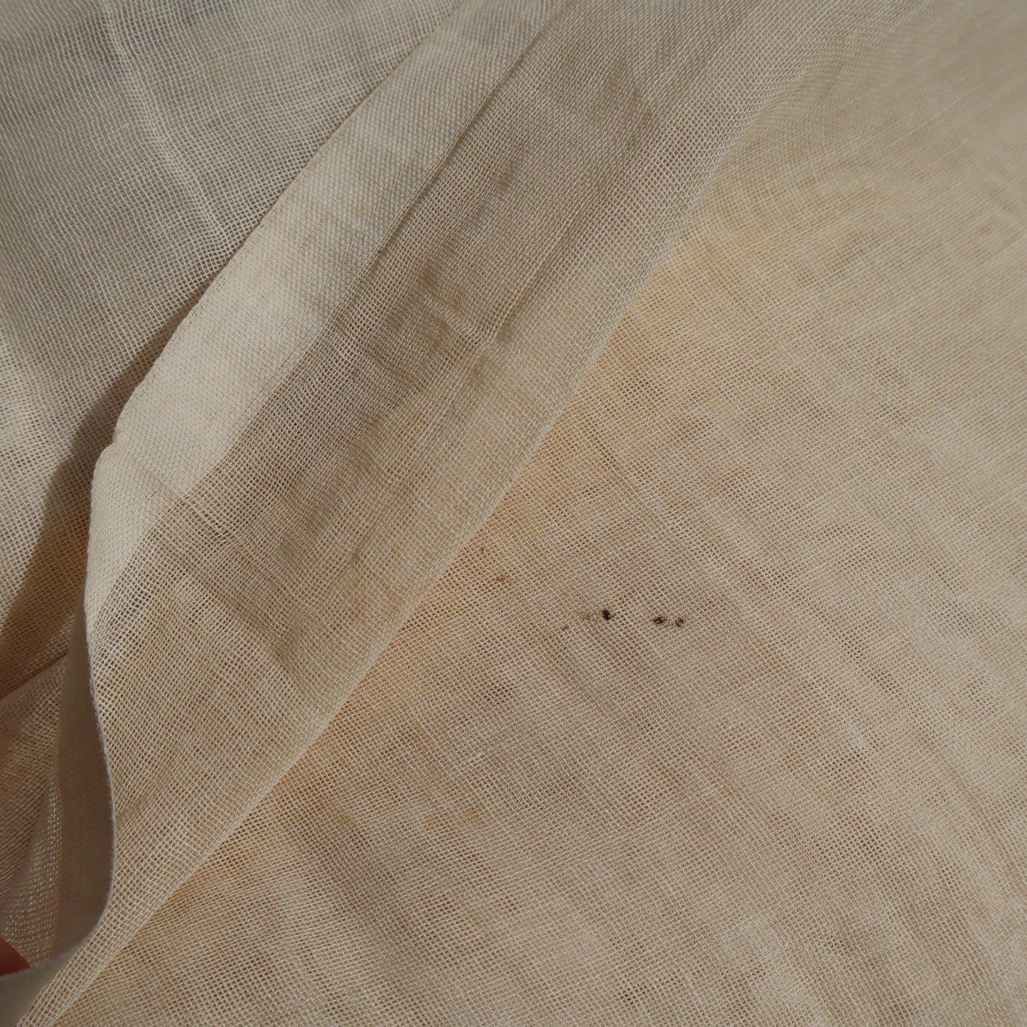Antique Belgian Curtain – Swiss Linen with 20 cm Bruges Guipure Lace Insertion – 190 × 180 cm