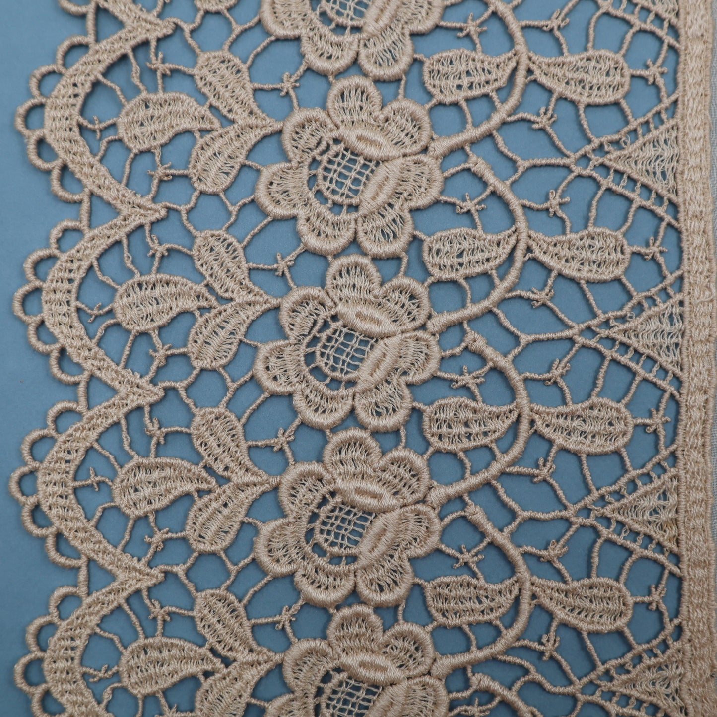 Antique Belgian Curtain with Swiss Linen and Bruges Guipure Lace – 240 × 210 cm