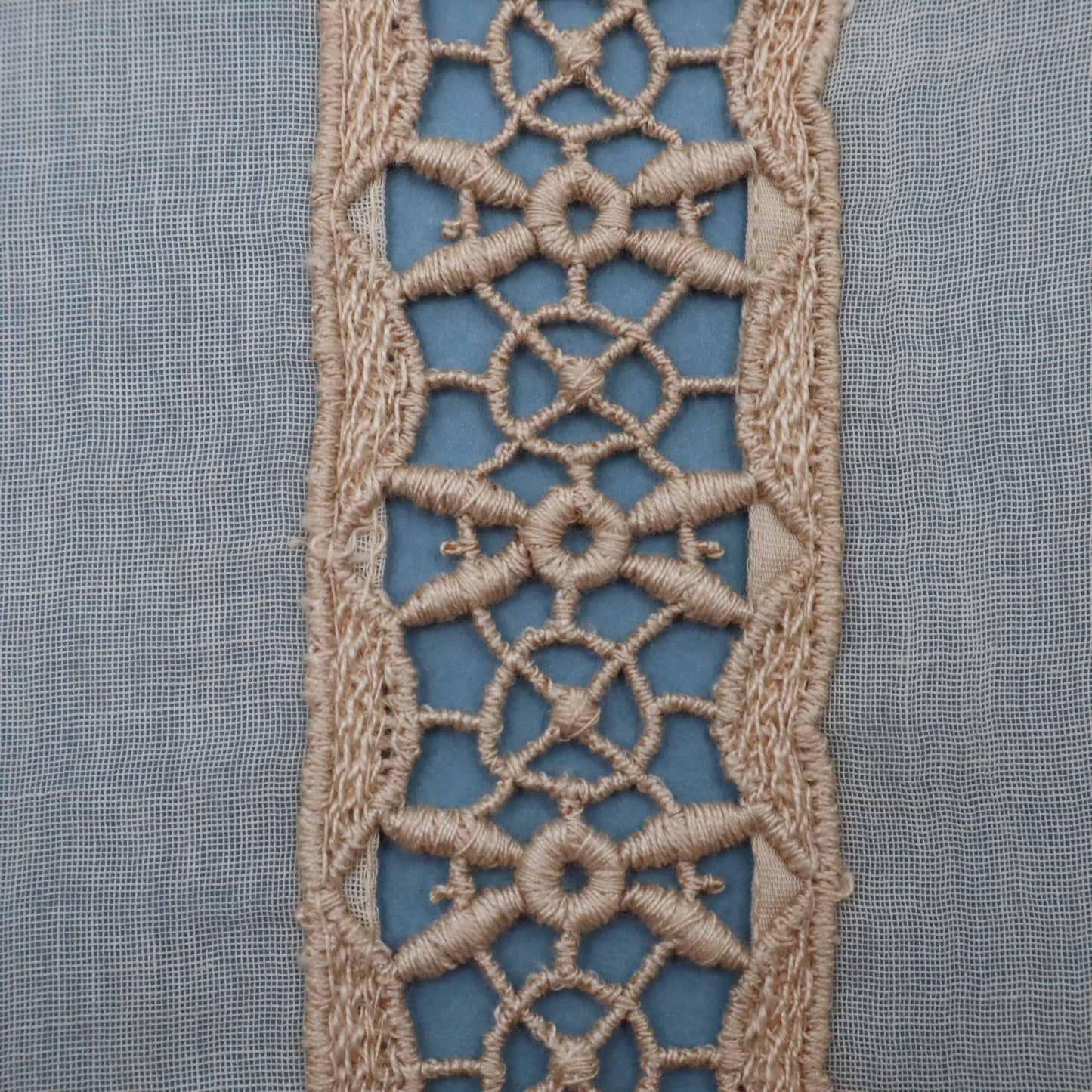 Antique Belgian Curtain with Swiss Linen and Bruges Guipure Lace – 240 × 210 cm