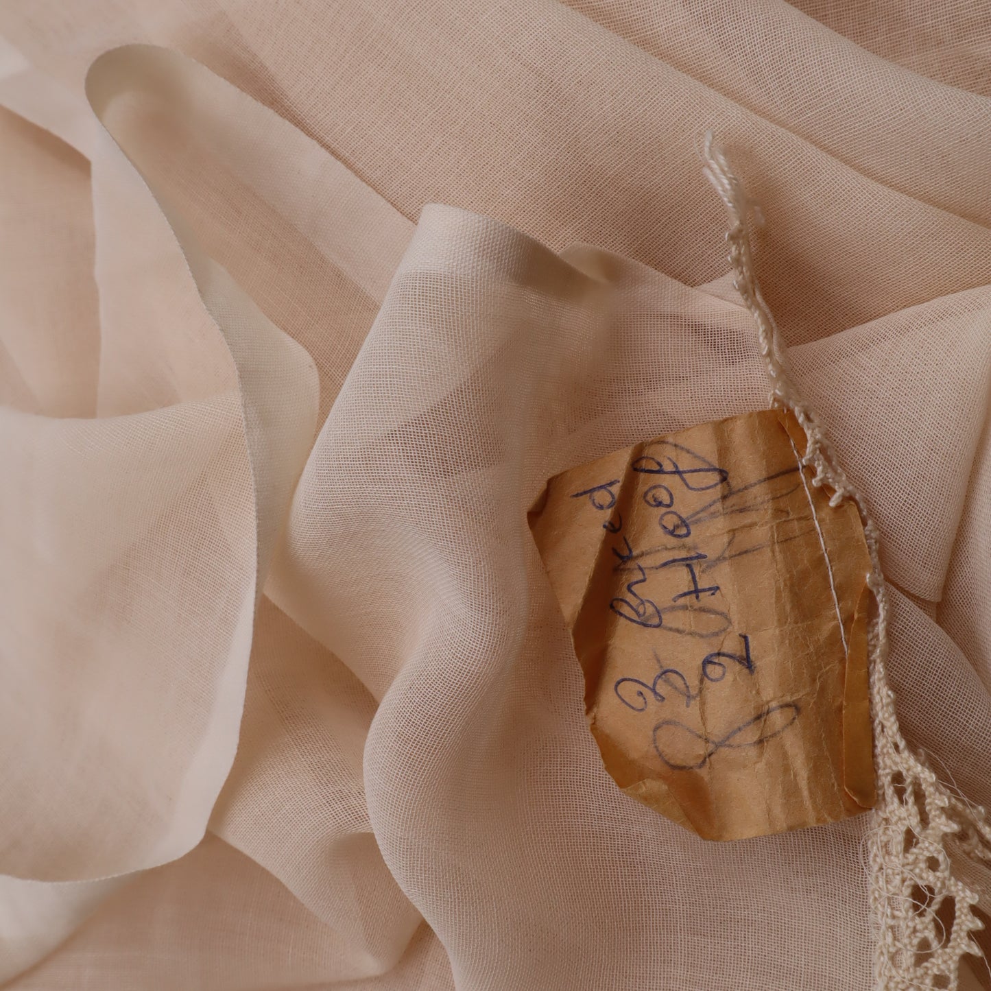 Antique Belgian Linen Curtain – 300 × 200 cm Swiss Linen Panel with Bruges Guipure Lace Border and Insertion