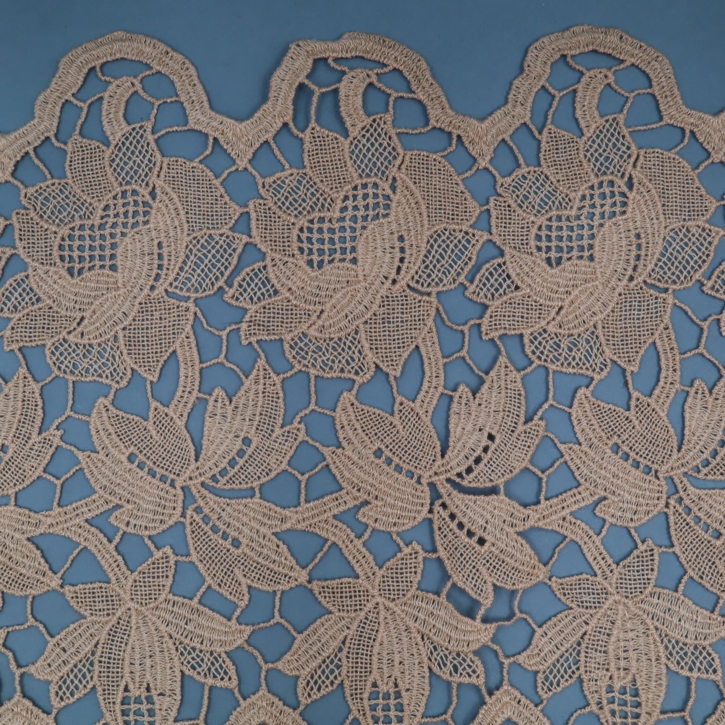 Antique Belgian Curtain – Swiss Linen Panel with Bruges Lace Border – 150 × 220 cm