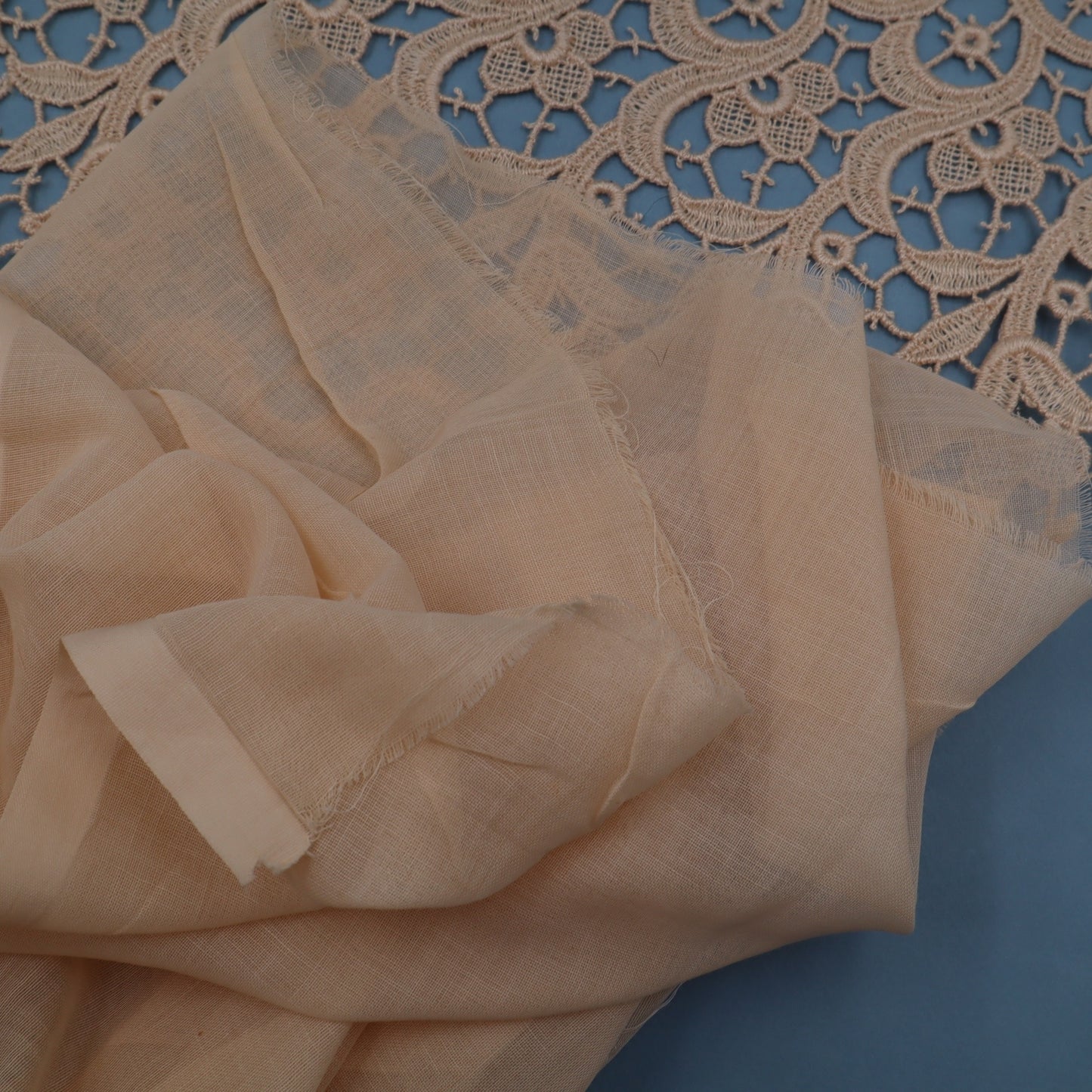 Antique Belgian Linen Curtain – 270 × 150 cm Swiss Linen Panel with 20 cm Bruges Guipure Lace Border