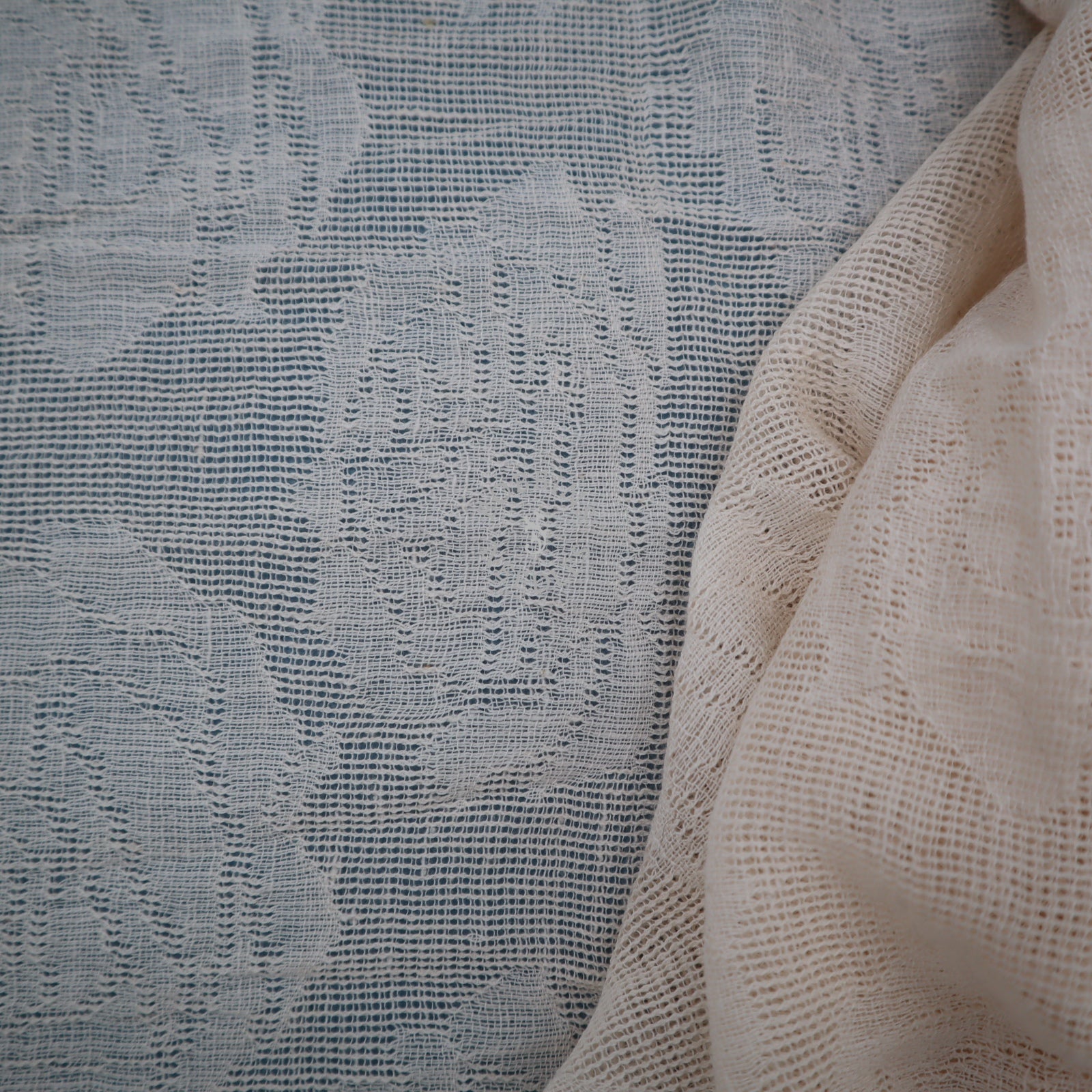 Antique Linen Fabric Panels Set – 2 Large Pieces – Vintage Sheer Linen - Bobbins&Needles