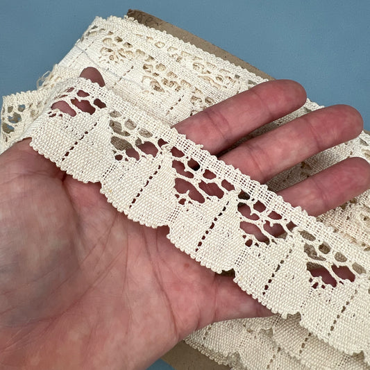 Wholesale Vintage French Lace Trim – 33m – Le Puy-en-Velay Cotton Lace - Bobbins&Needles
