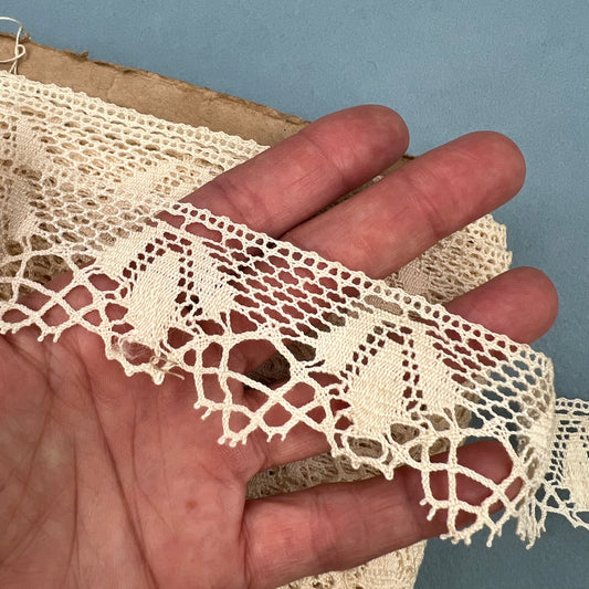 Wholesale Vintage French Lace Trim – 47m – Le Puy-en-Velay Cotton Lace - Bobbins&Needles