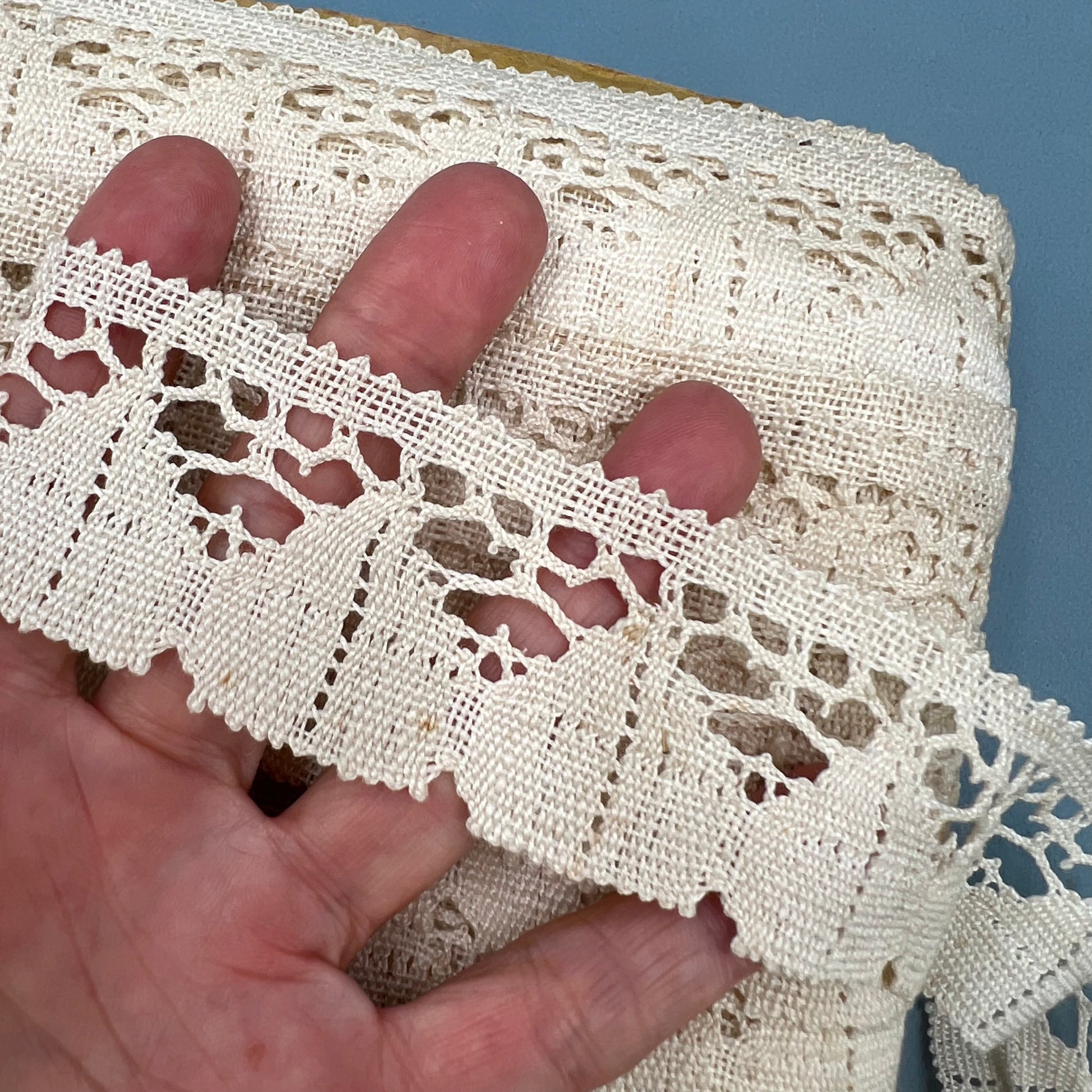 Wholesale Vintage French Lace Trim – 55m – Le Puy-en-Velay Cotton Lace - Bobbins&Needles
