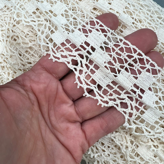 Wholesale Vintage French Lace Trim – 43m – Le Puy-en-Velay Cotton Lace - Bobbins&Needles