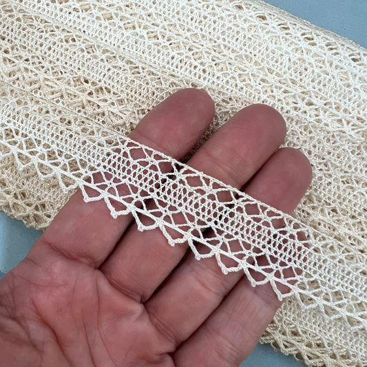 Wholesale Vintage French Lace Trim – 40m – Le Puy-en-Velay Cotton Lace - Bobbins&Needles