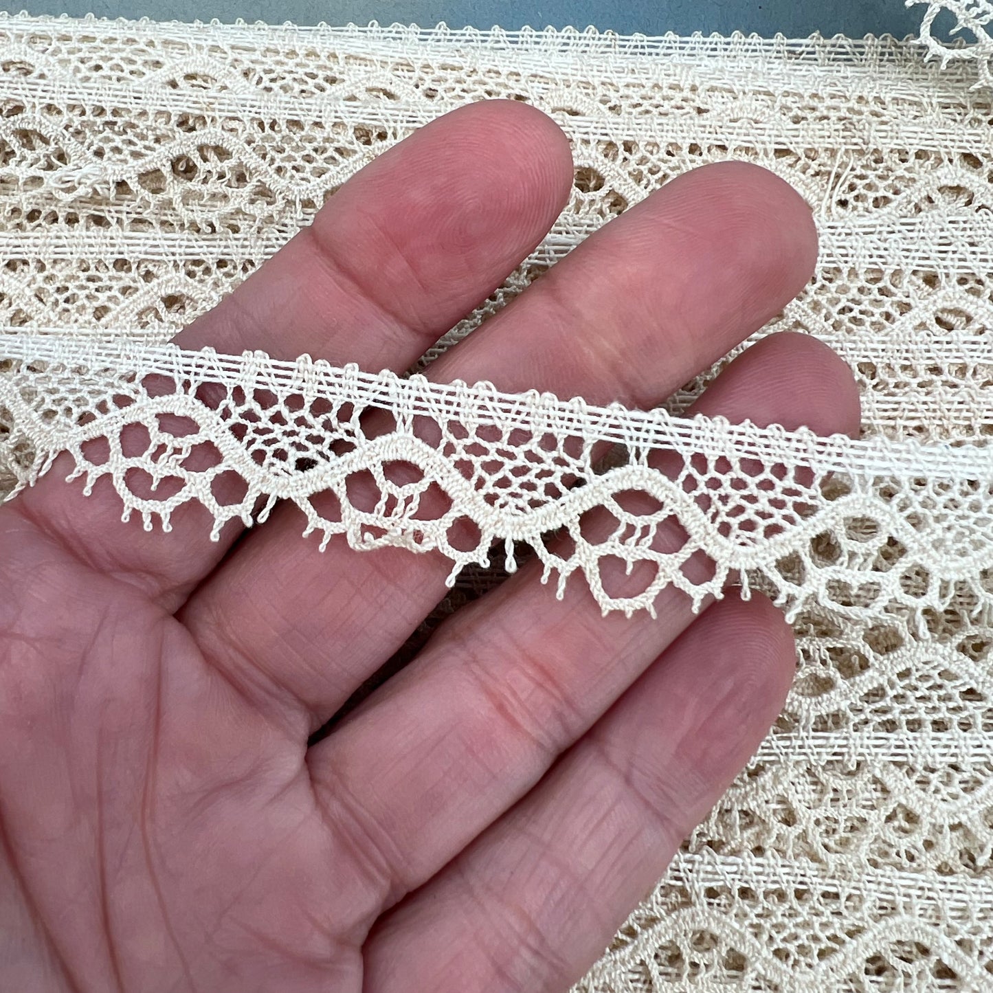 Wholesale Vintage French Lace Trim – 58m – Le Puy-en-Velay Cotton Lace