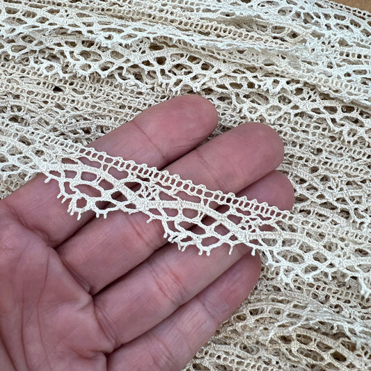 Wholesale Vintage French Lace Trim – 33m – Le Puy-en-Velay Cotton Lace - Bobbins&Needles