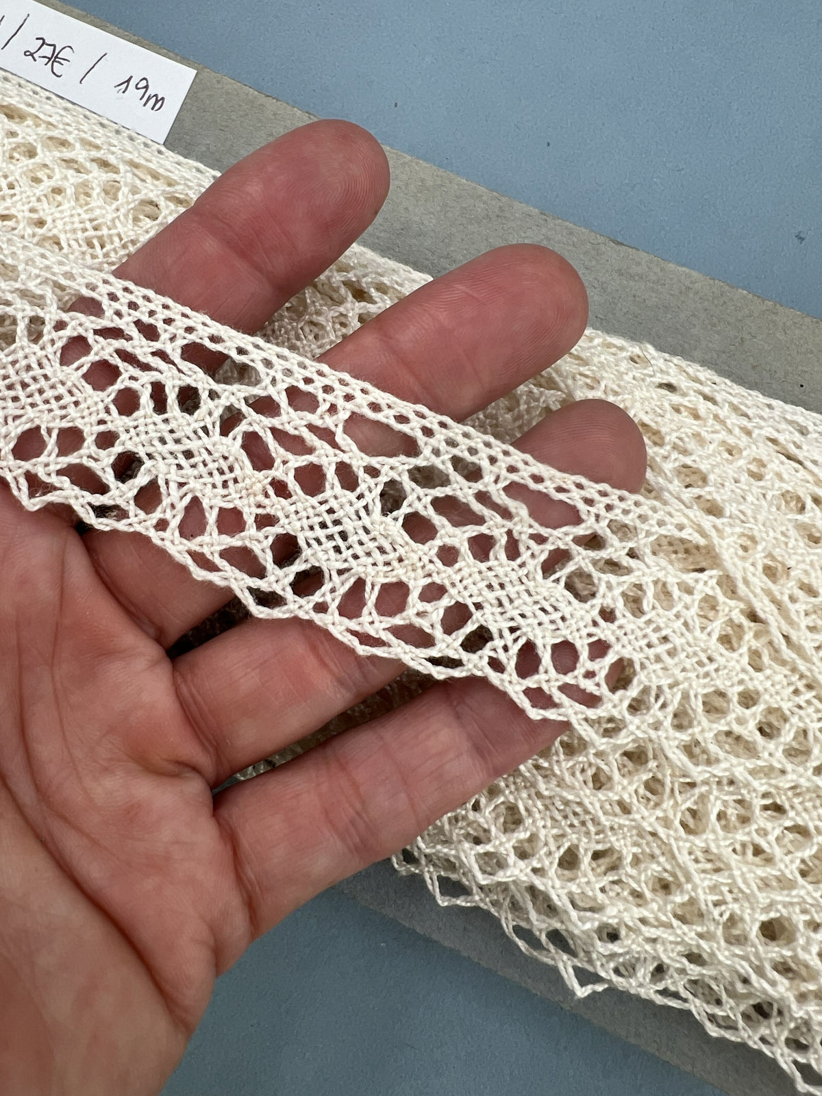 Wholesale Vintage French Lace Trim – 19m – Le Puy-en-Velay Cotton Lace