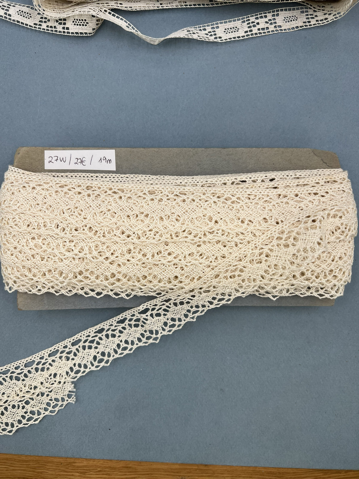 Wholesale Vintage French Lace Trim – 19m – Le Puy-en-Velay Cotton Lace