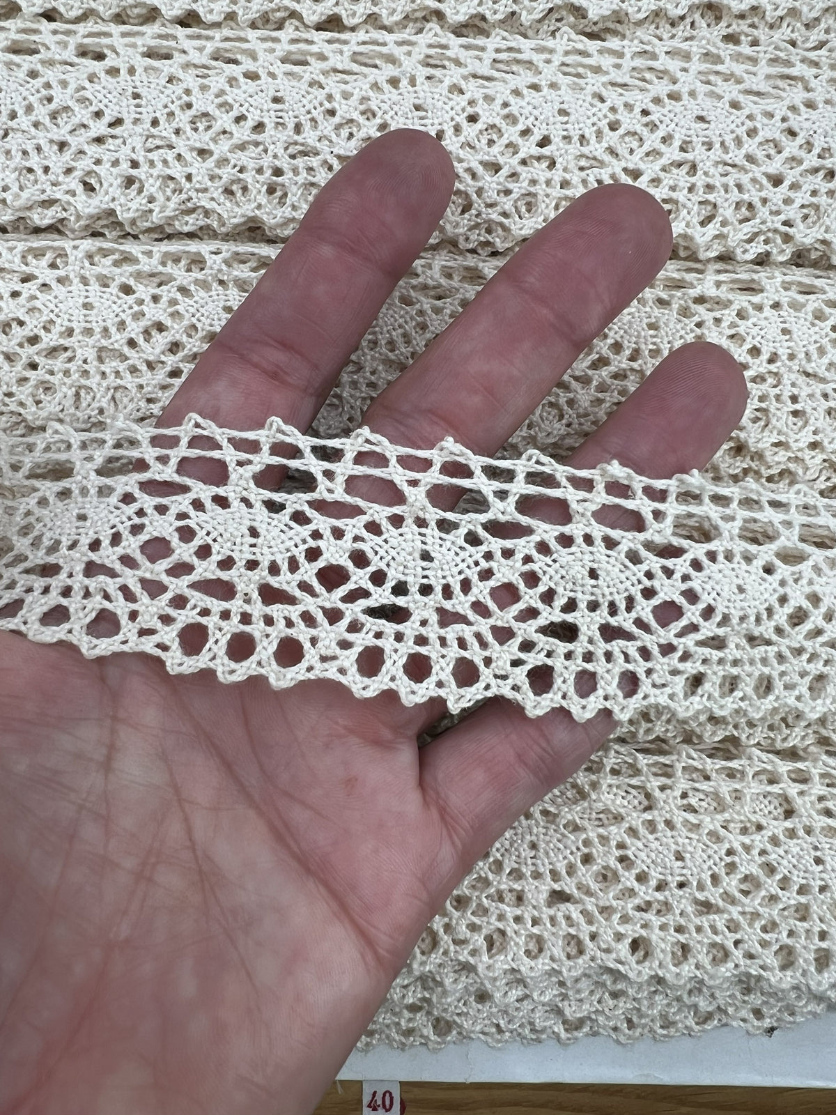 Wholesale Vintage French Lace Trim – 146m – Le Puy-en-Velay Cotton Lace