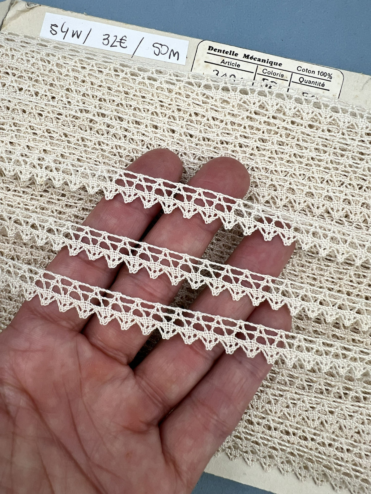 Wholesale Vintage French Lace Trim – 50m – Le Puy-en-Velay Cotton Lace
