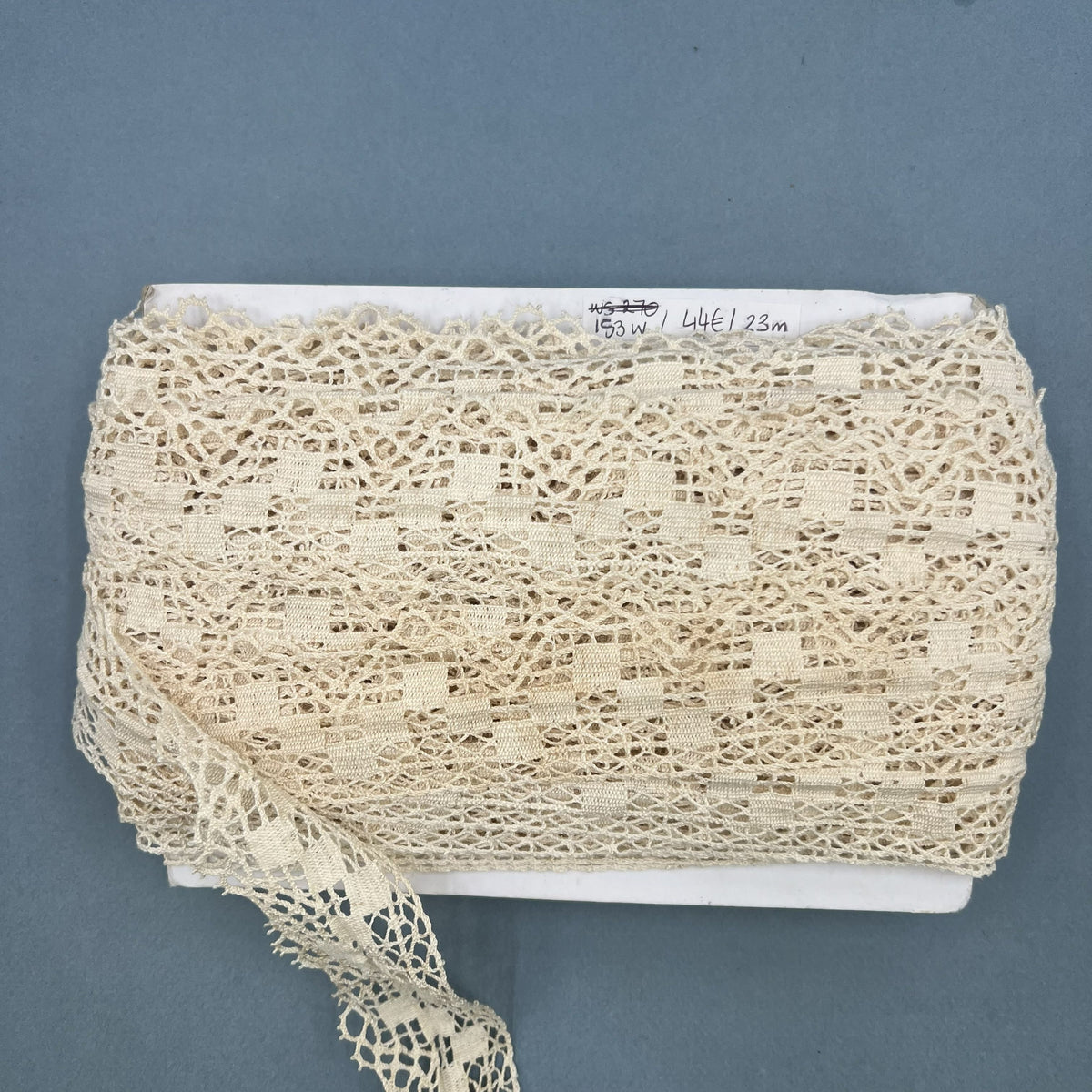 Wholesale Vintage French Lace Trim – 23m – Le Puy-en-Velay Cotton Lace