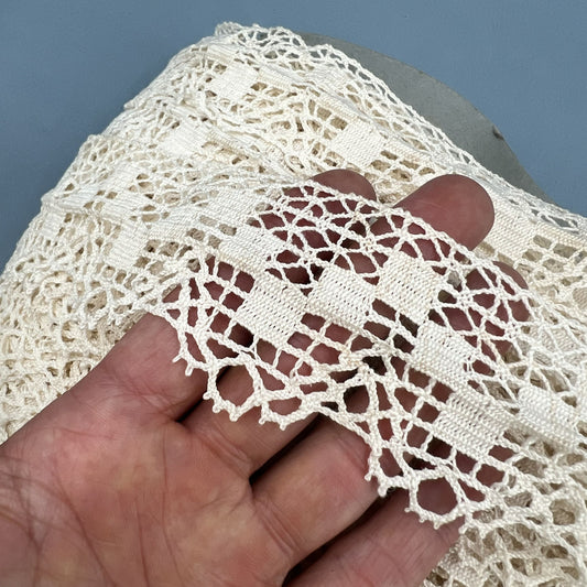 Wholesale Vintage French Lace Trim – 32m – Le Puy-en-Velay Cotton Lace - Bobbins&Needles