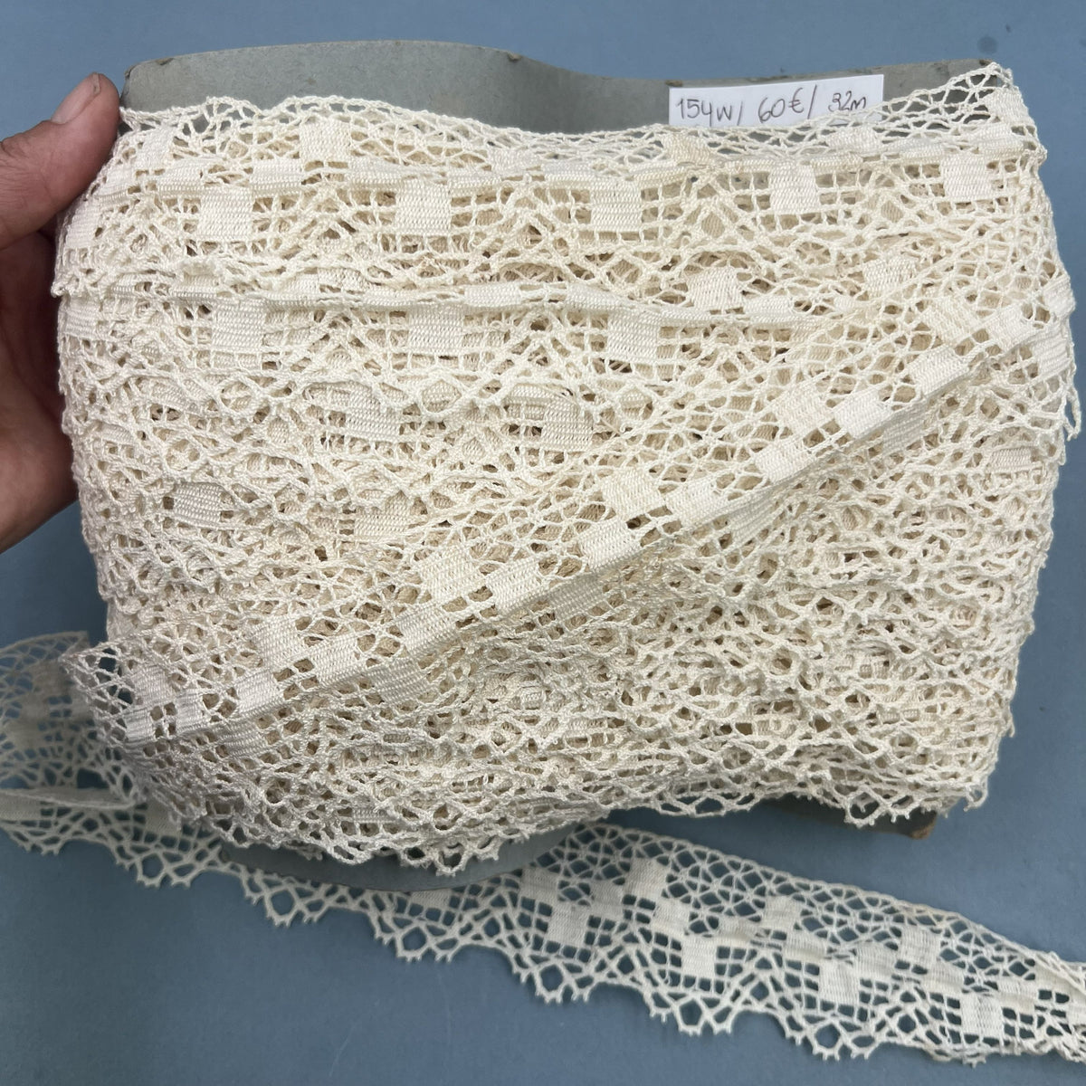 Wholesale Vintage French Lace Trim – 32m – Le Puy-en-Velay Cotton Lace