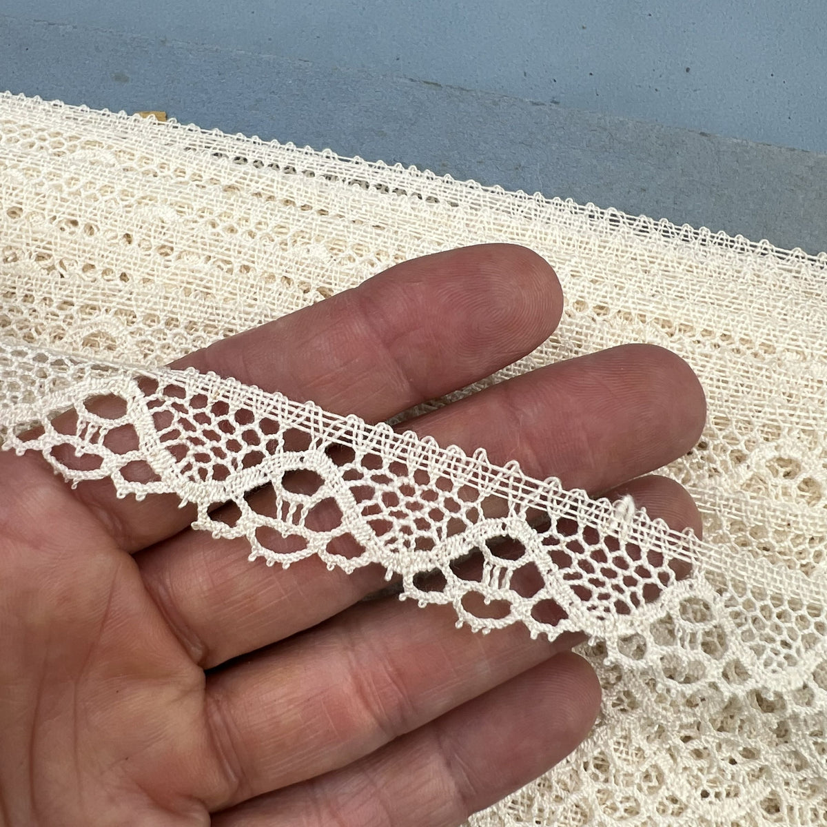 Wholesale Vintage French Lace Trim – 74m – Le Puy-en-Velay Cotton Lace