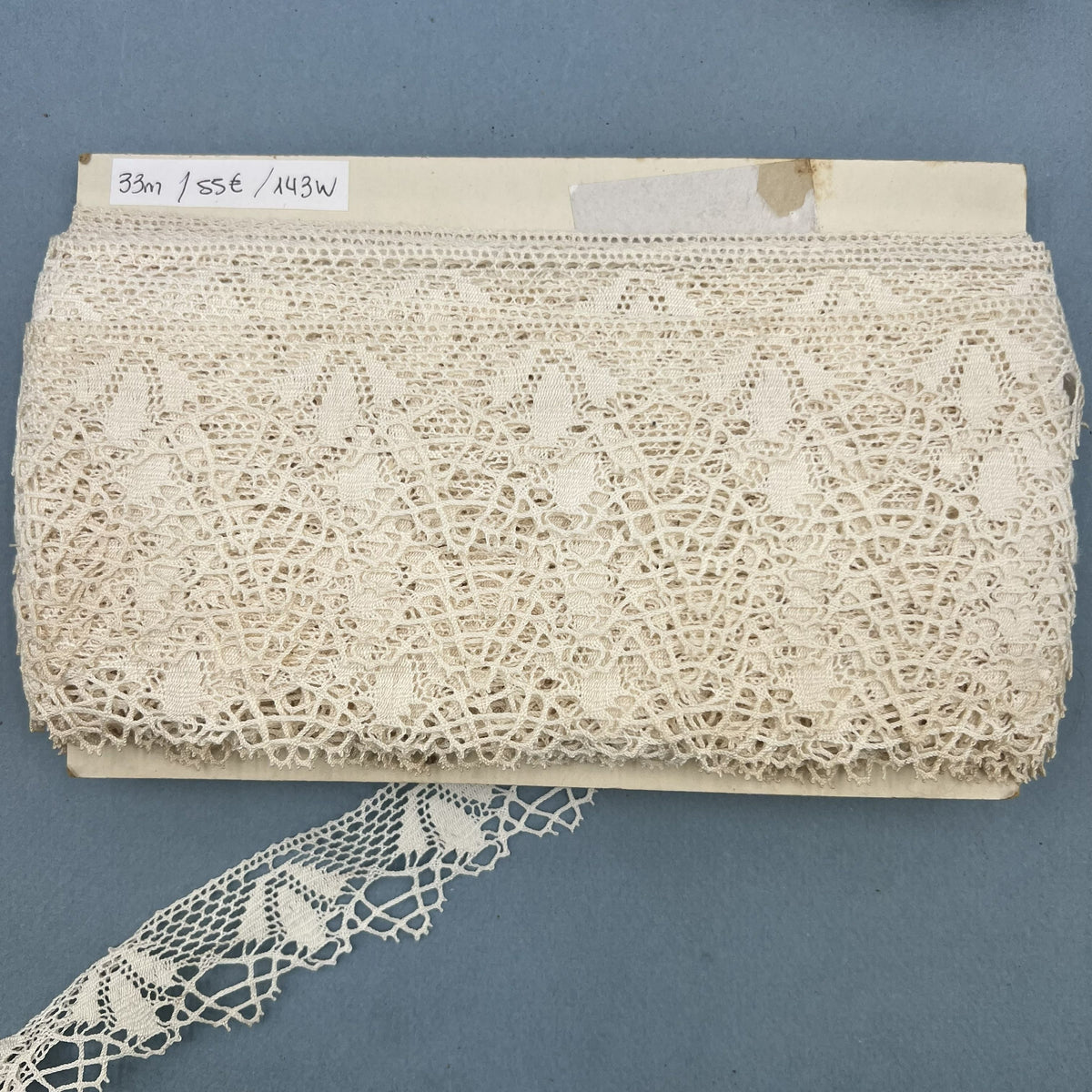 Wholesale Vintage French Lace Trim – 33m – Le Puy-en-Velay Cotton Lace