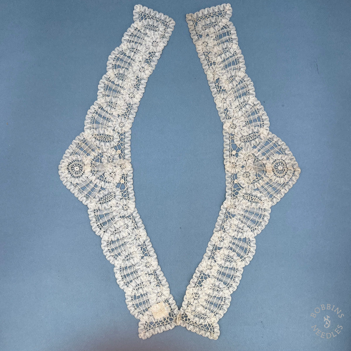 Antique Handmade Brussels Duchesse Style Lace Collar Fronts – Pair