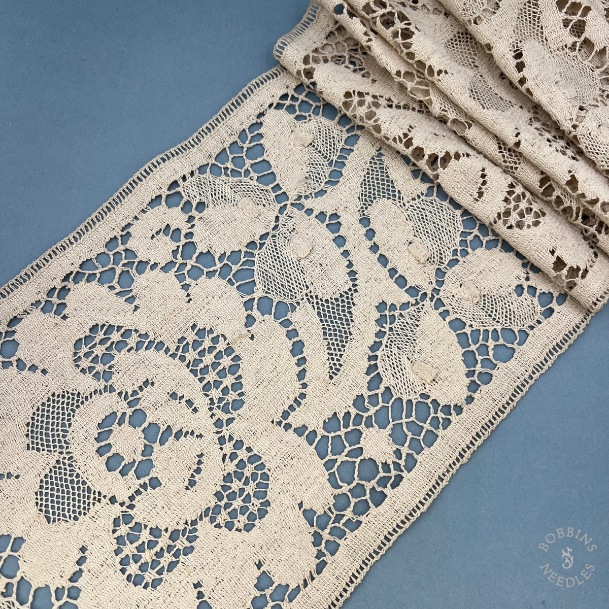Antique Handmade Linen Bobbin Lace Insertion – Wide Lace Trim