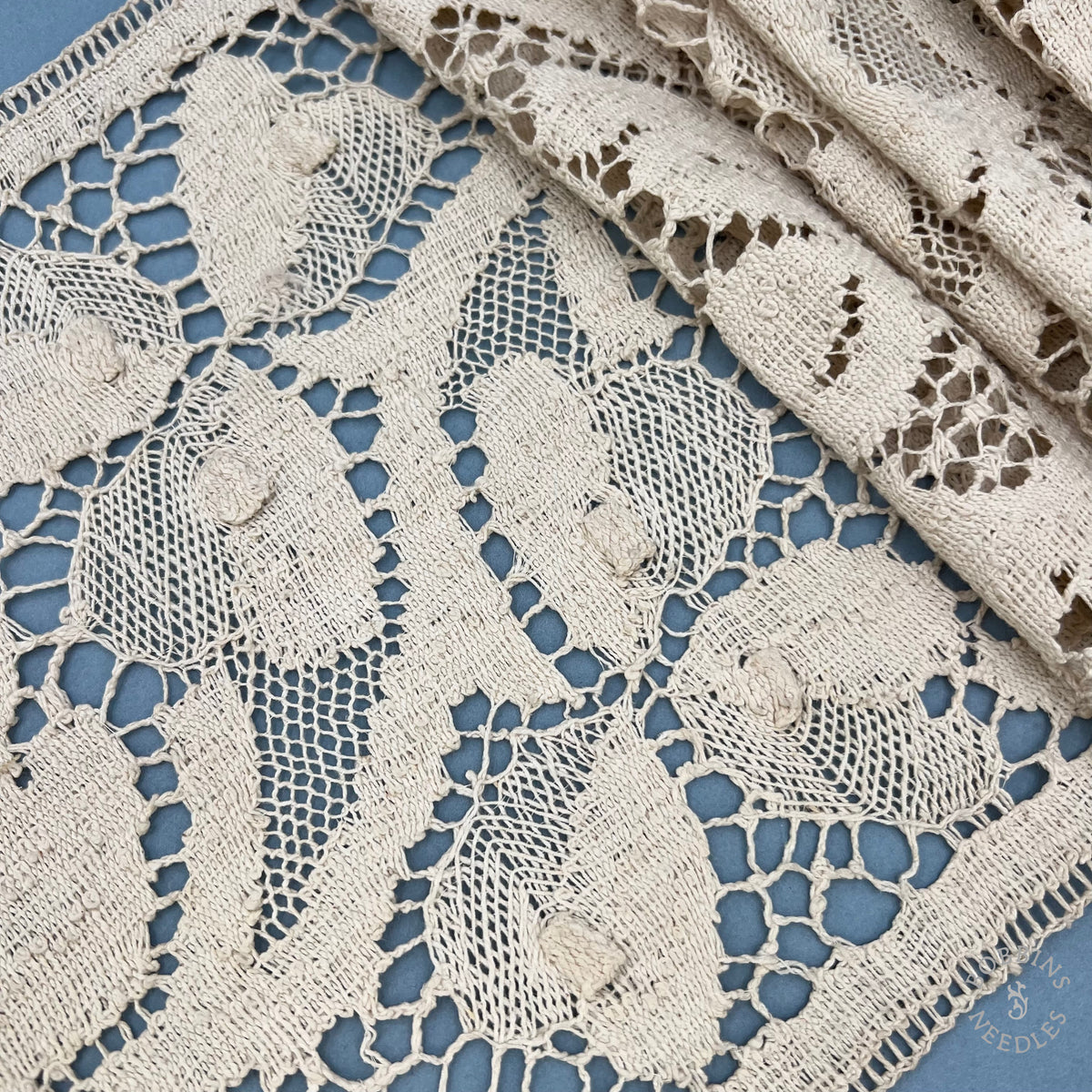 Antique Handmade Linen Bobbin Lace Insertion – Wide Lace Trim