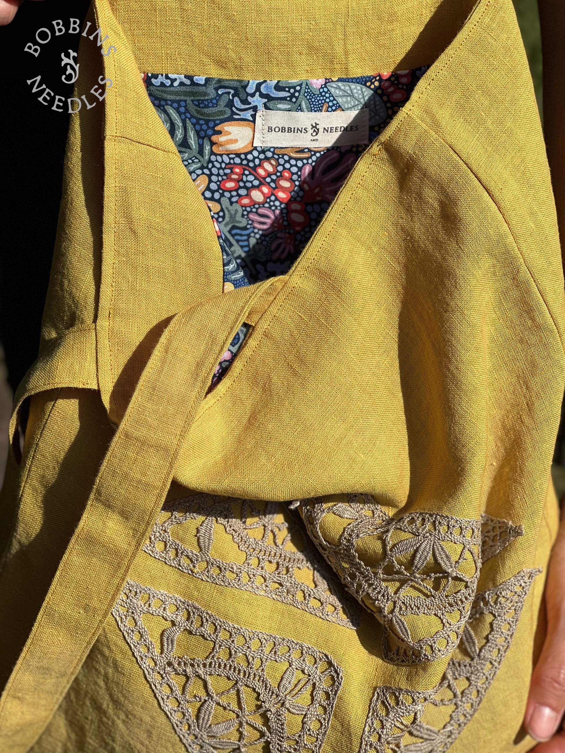 Linen Tote Bag | European Linen | Handmade | One of a Kind - Bobbins&Needles