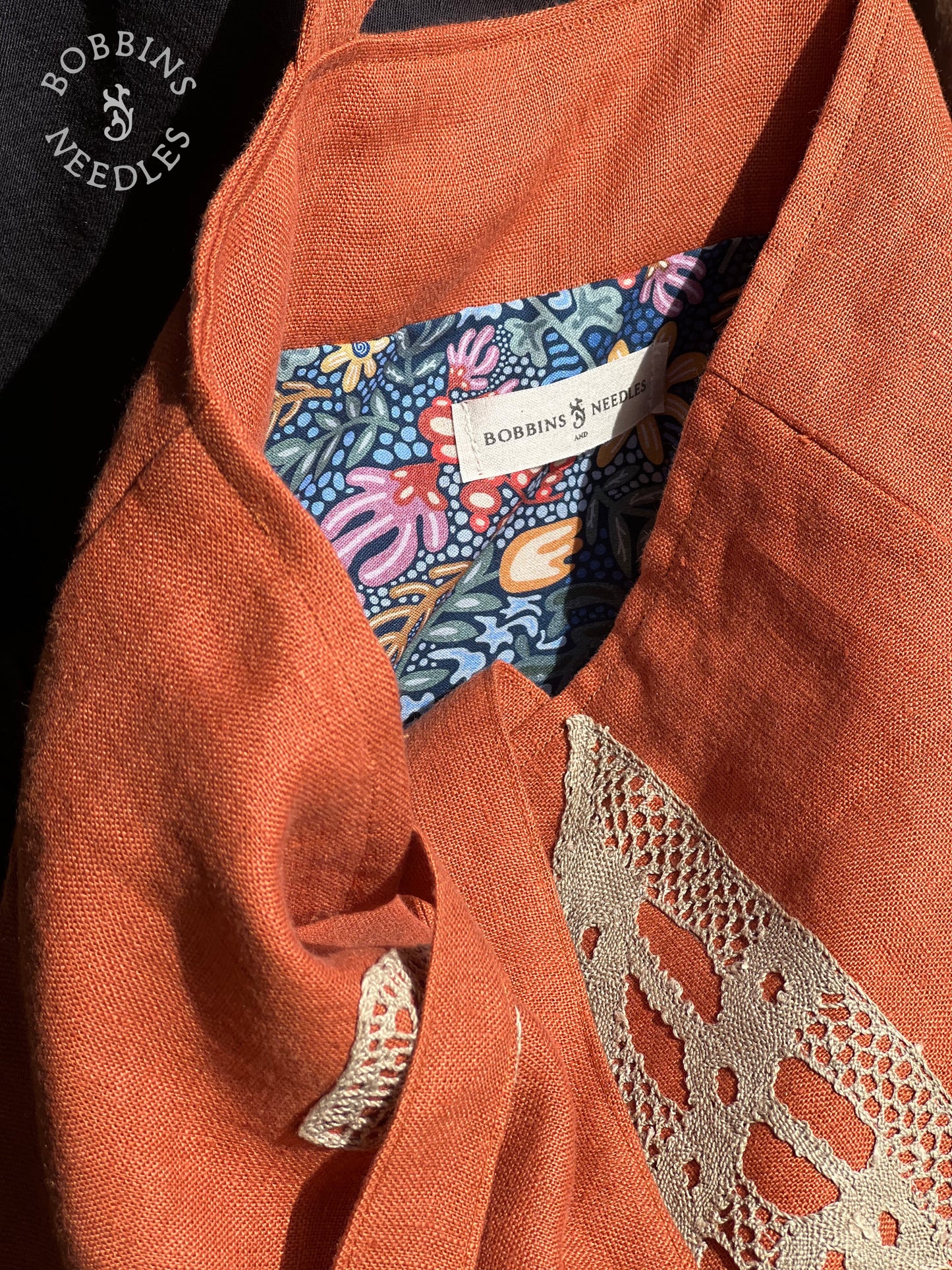 Linen Tote Bag | European Linen | Handmade | Terracota - Bobbins&Needles