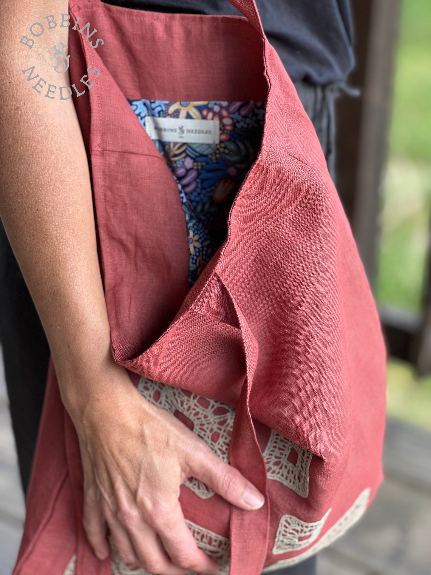 Linen Tote Bag | European Linen | Handmade | One of a Kind - Bobbins&Needles