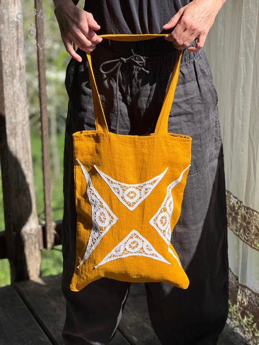 Linen Tote Bag | Handmade | One of a Kind