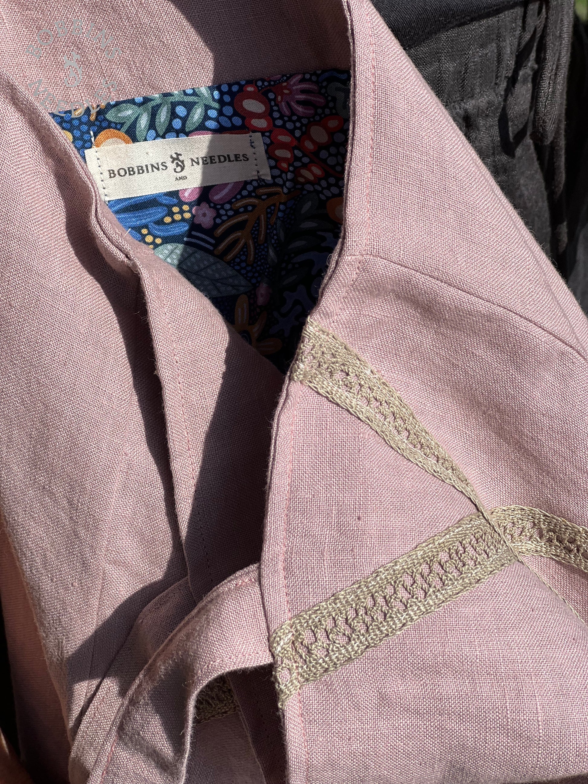 Linen Tote Bag | Dusty Pink | One of a Kind - Bobbins&Needles