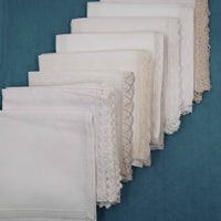 Set of 2 Linen Napkins Doilies Bobbin Lace - Bobbins&Needles