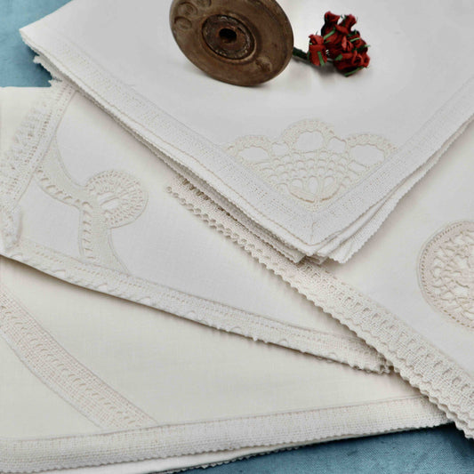 Linen Napkins Doilies Bobbin Lace - Bobbins&Needles