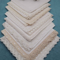 Set of 2 Linen Napkins Doilies Bobbin Lace - Bobbins&Needles