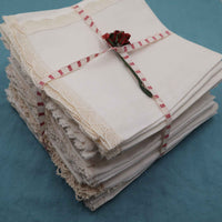 Set of 2 Linen Napkins Doilies Bobbin Lace - Bobbins&Needles