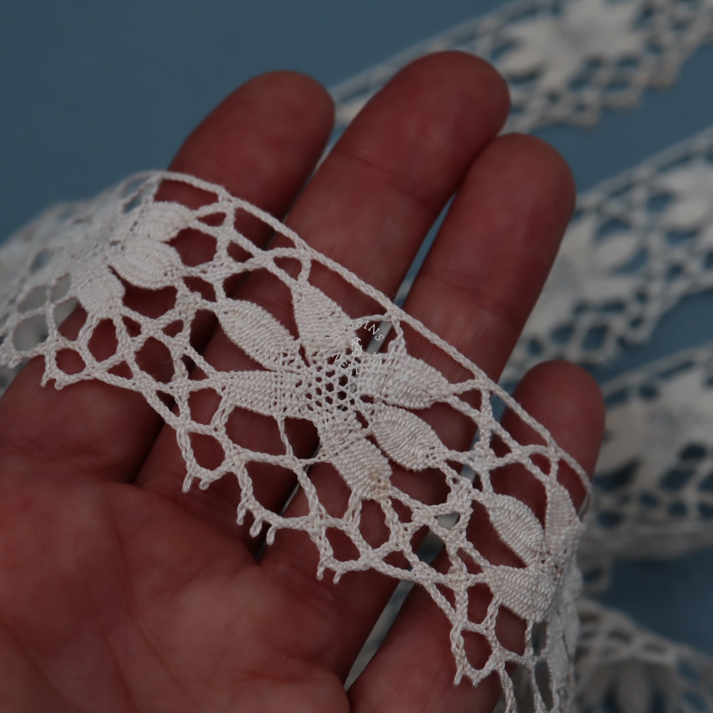Vintage French Lace Border – Cotton Floral Pattern Trim