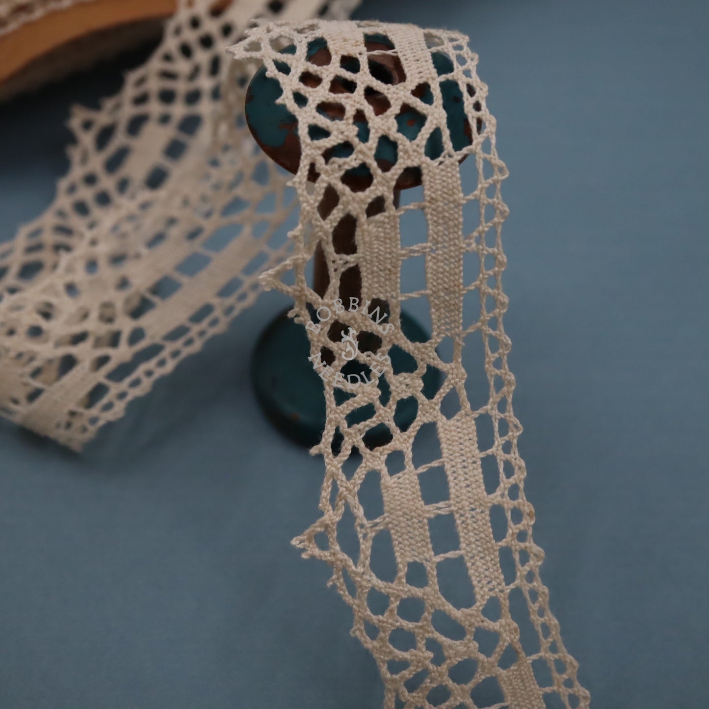 Vintage French Cotton Lace Trim - Bobbin Lace Border