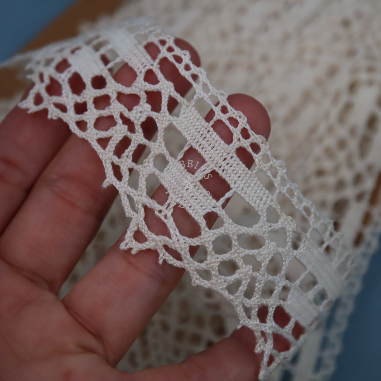 Vintage French Cotton Lace Trim - Bobbin Lace Border