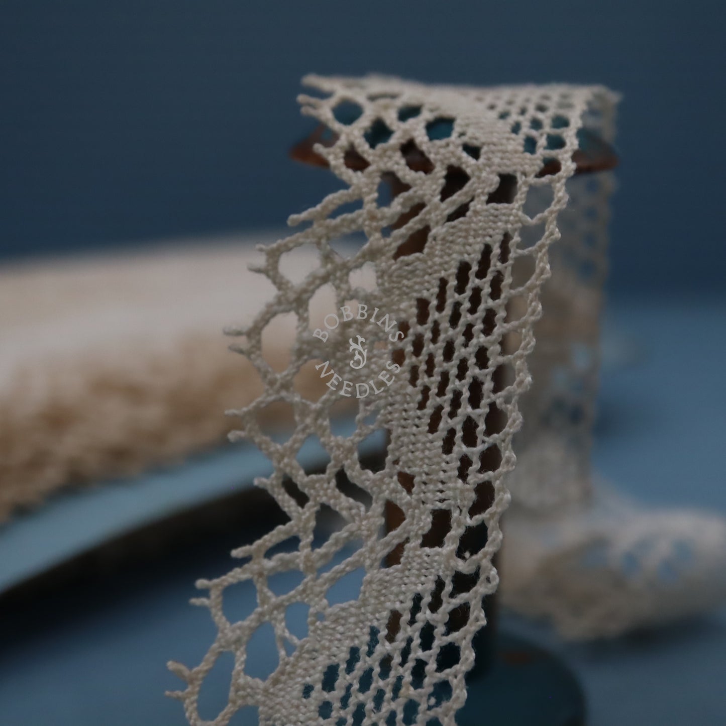 Vintage French Lace Border – Bobbin Lace Geometric Scalloped Edging Trim