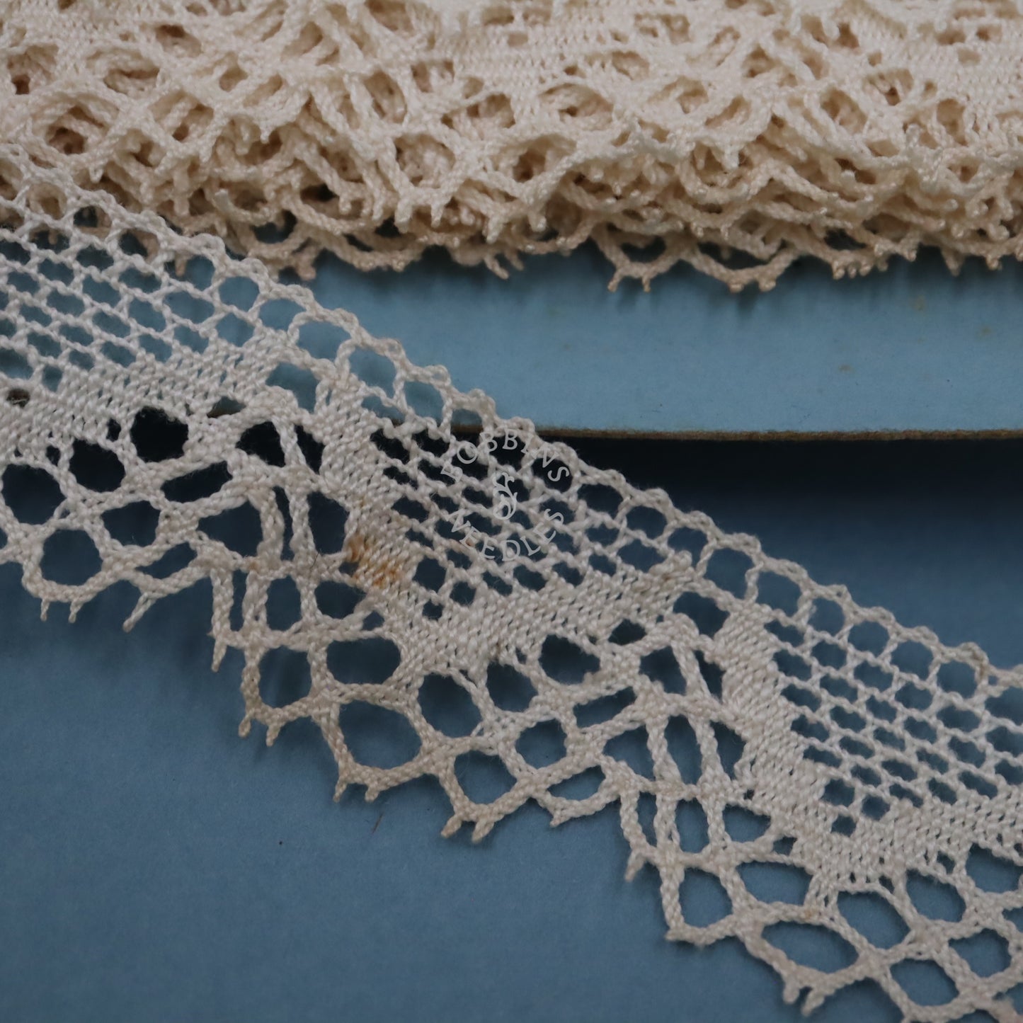 Vintage French Lace Border – Bobbin Lace Geometric Scalloped Edging Trim