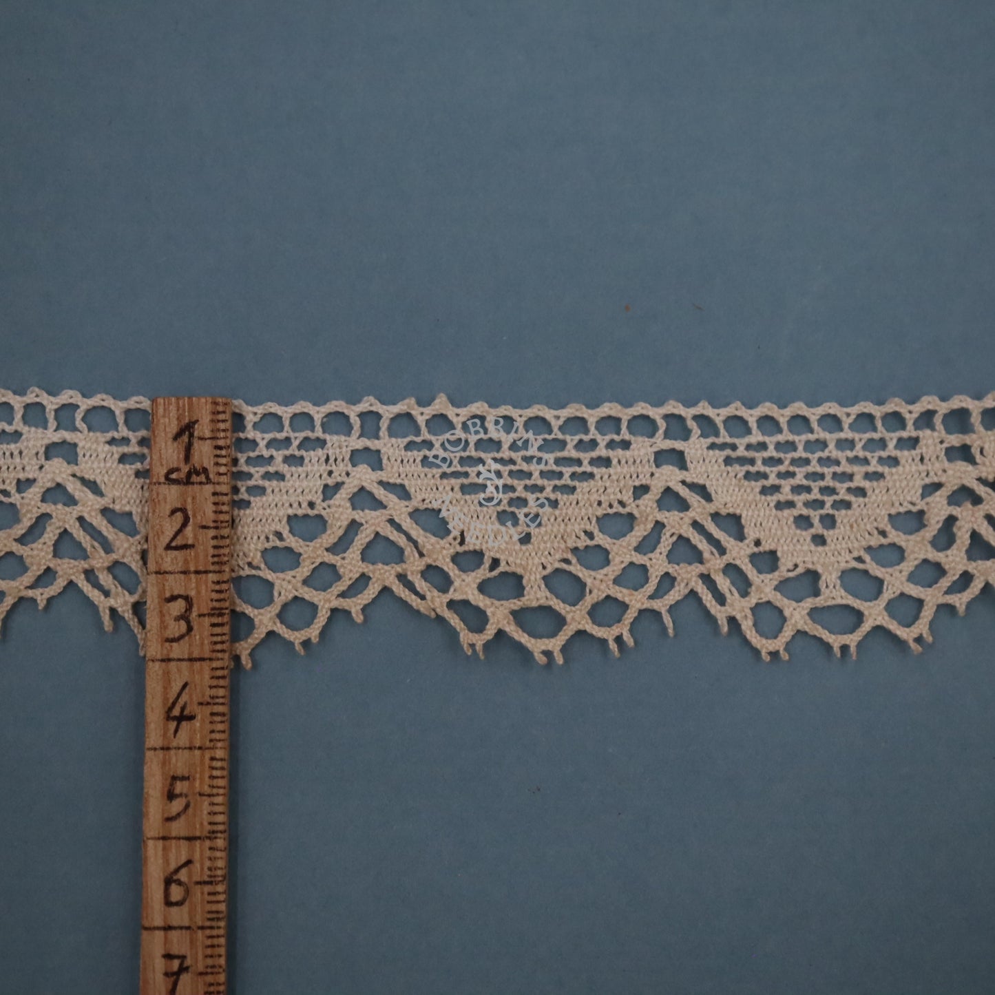 Vintage French Lace Border – Bobbin Lace Geometric Scalloped Edging Trim