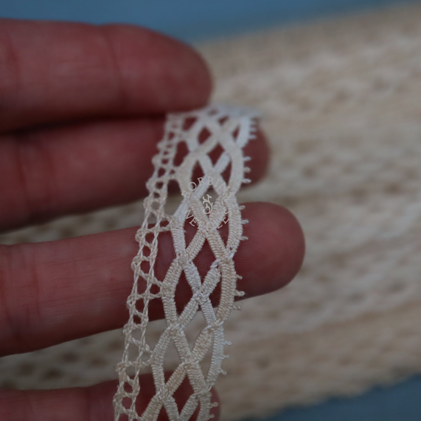 Vintage French Lace Border – 22m Cotton Bobbin Lace Trim