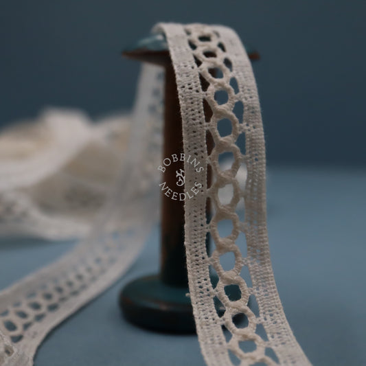 Vintage French Cotton Insertion Lace Trim