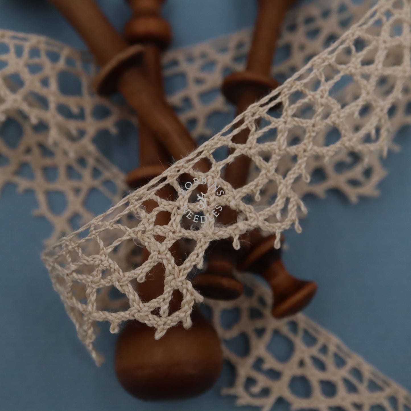 French Bobbin Lace Trim – Vintage Cotton Lace Border – Le Puy Style - Bobbins&Needles