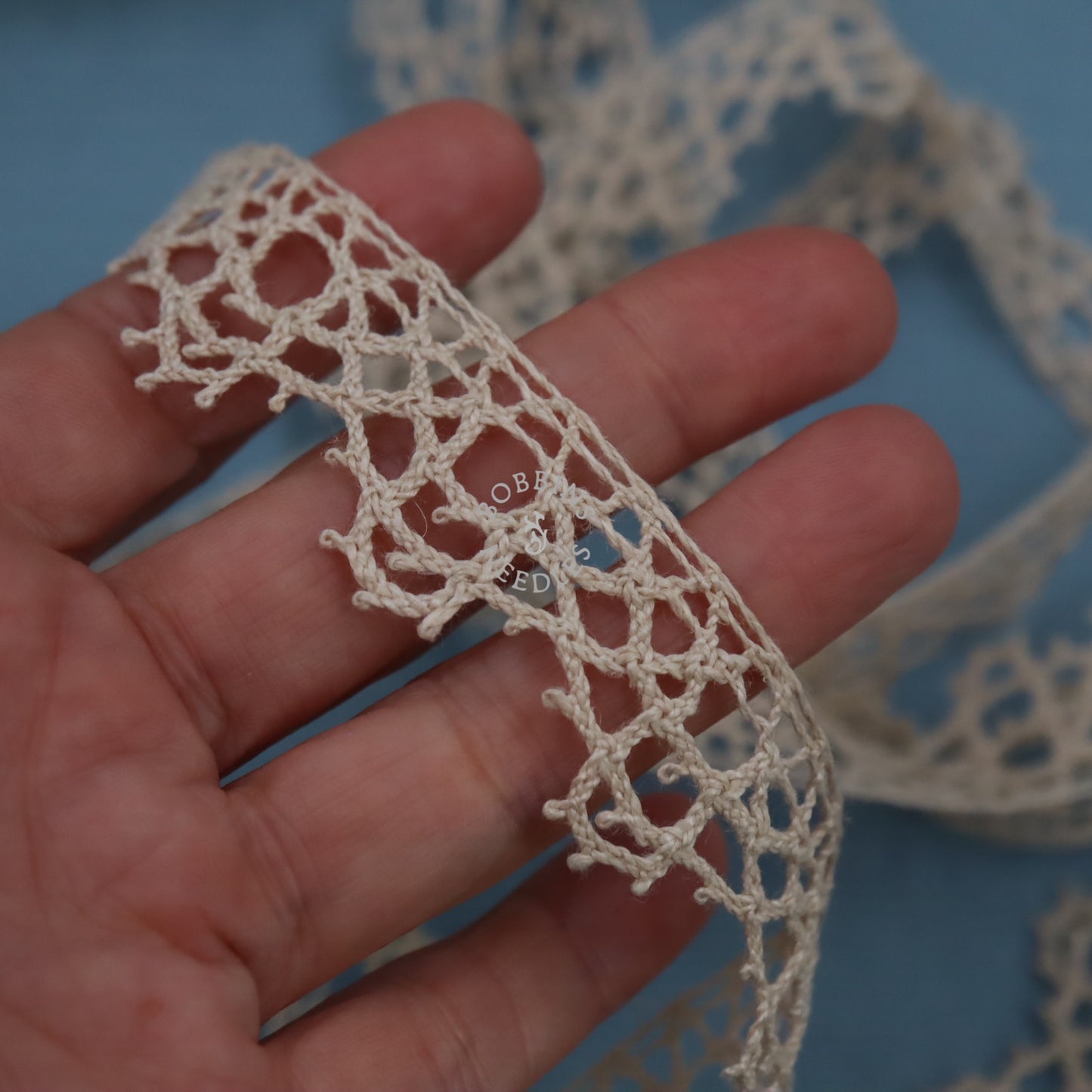French Bobbin Lace Trim – Vintage Cotton Lace Border – Le Puy Style - Bobbins&Needles