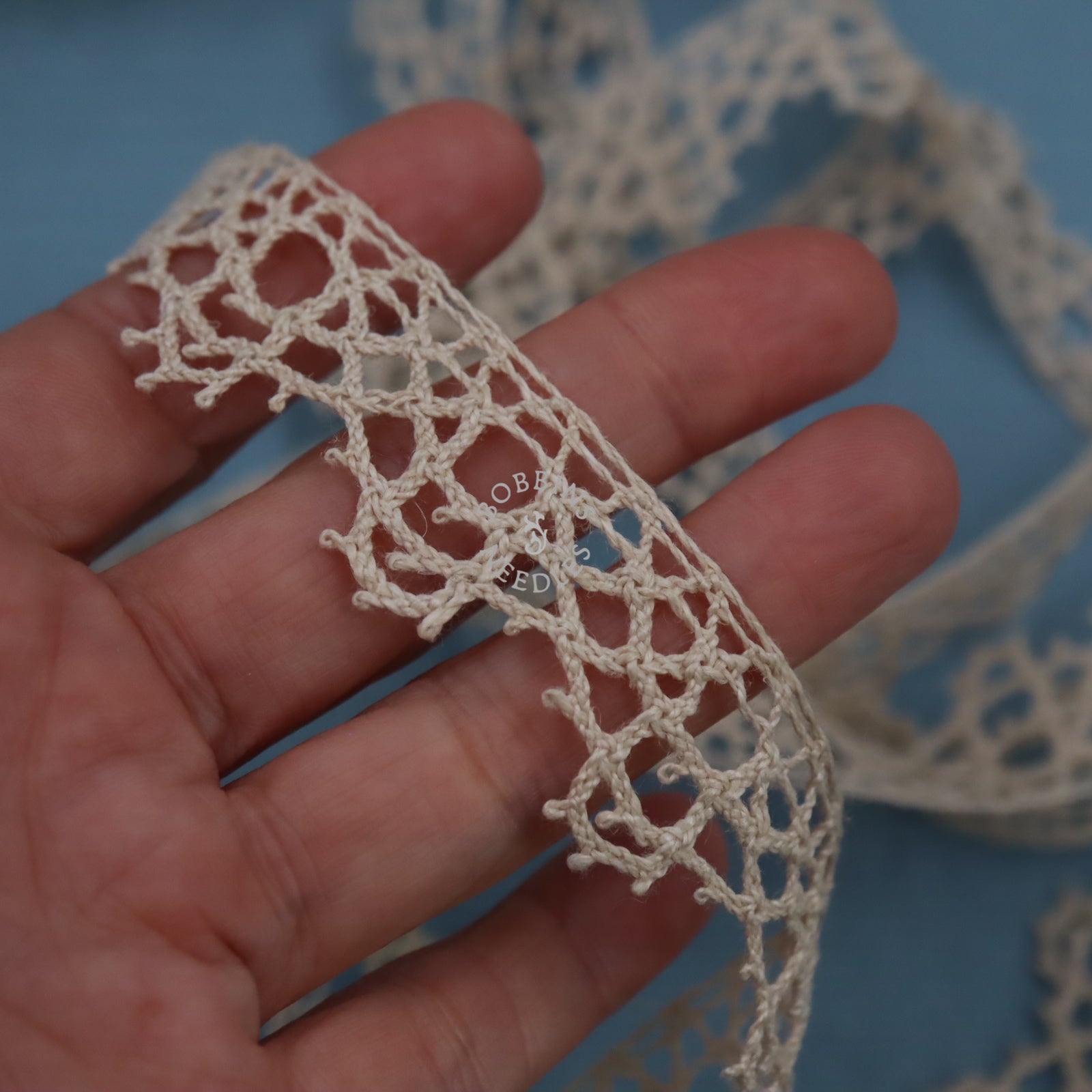 French Bobbin Lace Trim – Vintage Cotton Lace Border – Le Puy Style - Bobbins&Needles