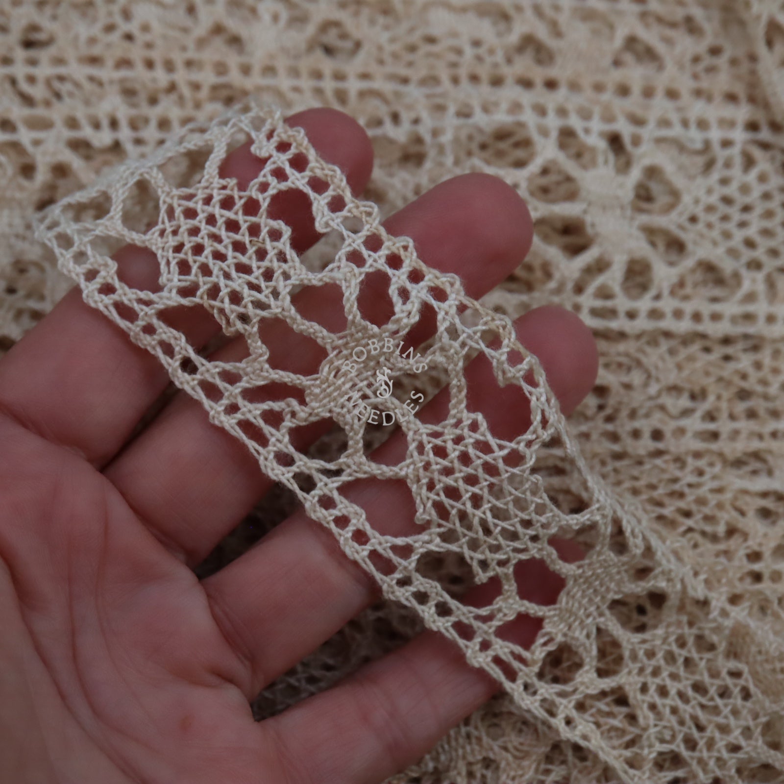 Antique French Lace Insertion Trim – Cotton Bobbin Lace Le Puy Style - Bobbins&Needles