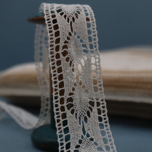 French Lace Insertion Trim – Antique Bobbin Lace – Le Puy Style